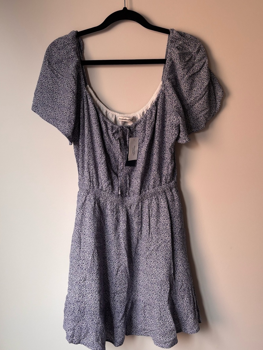 Abercrombie & Fitch Poplin Puff Sleeve Mini Dress